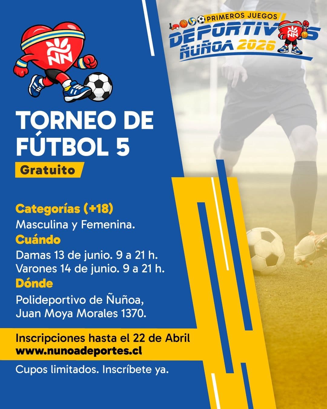 Afiche Torneo de fútbol 5