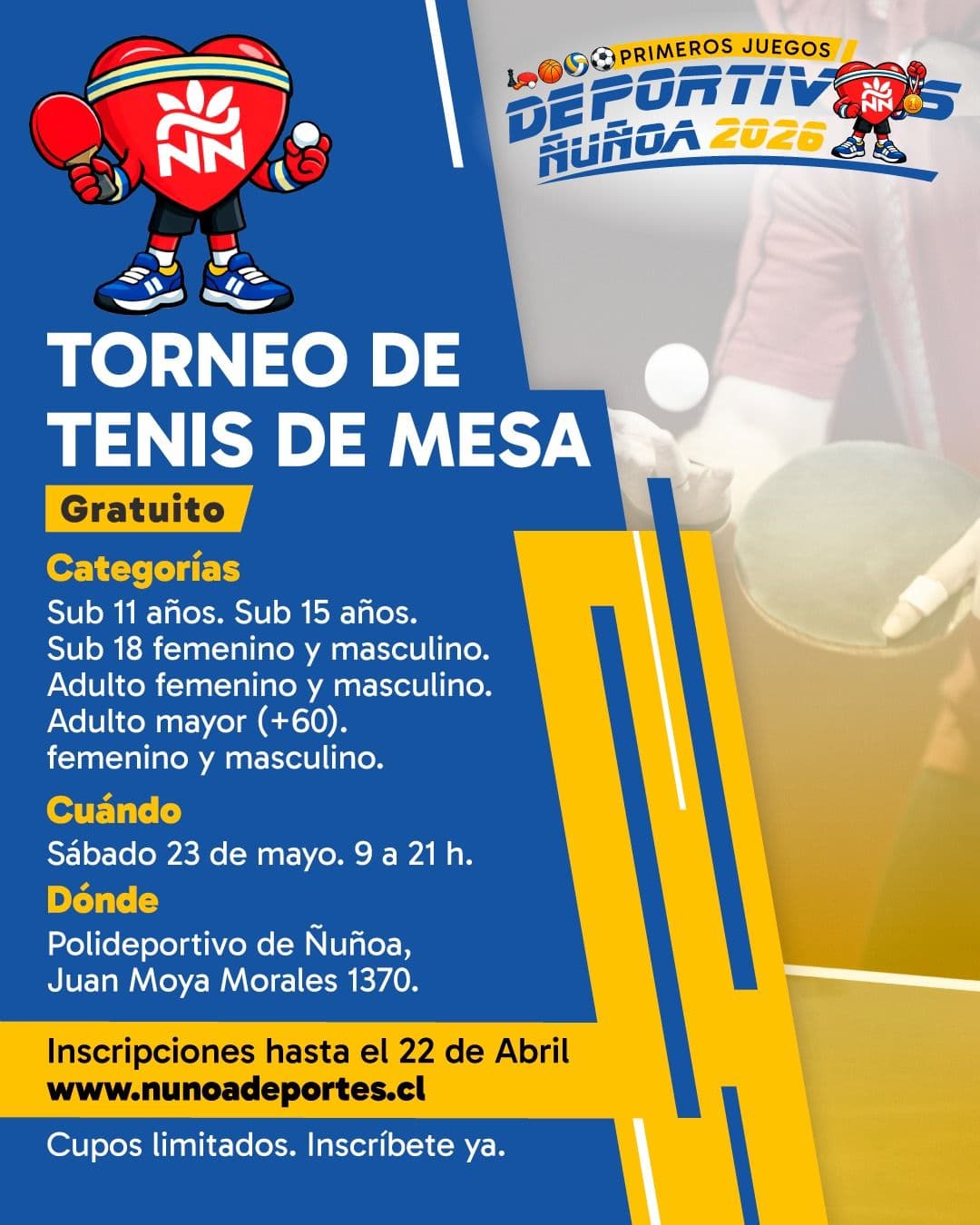 Afiche Torneo de tenis de mesa