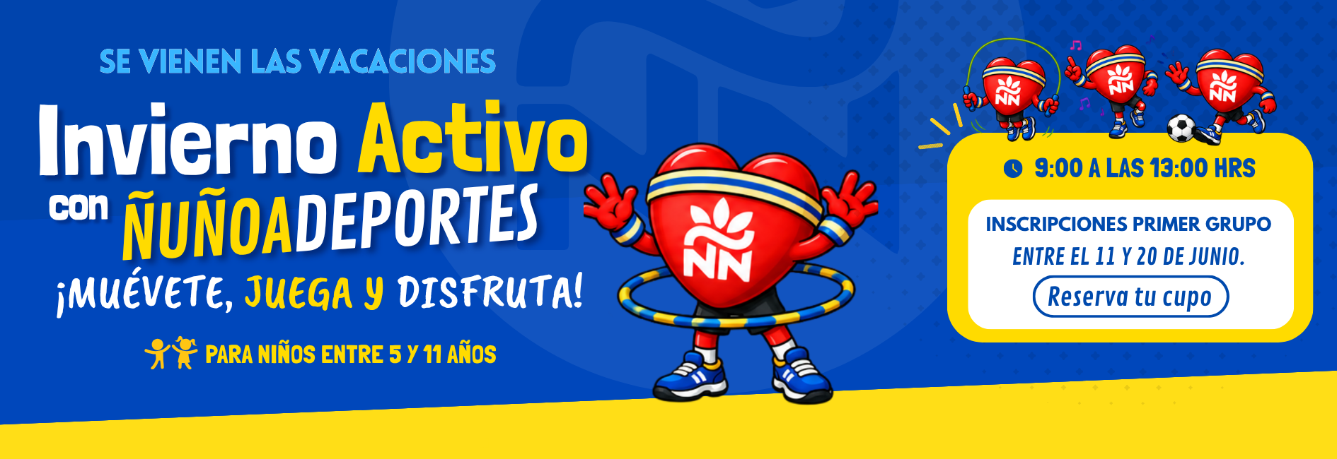 ¡Estas vacaciones de invierno se viven con energía en Ñuñoa Deportes!